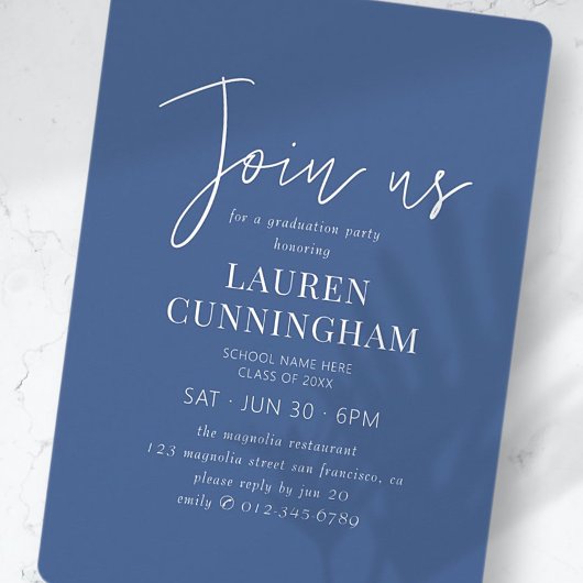 卒業式モダンシンプルミニマリストシック 招待状