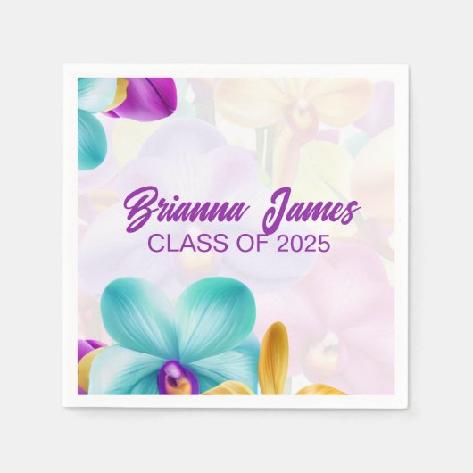 卒業式モダンスタイリッシュ紙ナプキン スタンダードカクテルナプキン (正面)