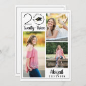 卒業式モダンタイポグラフィクラス4年写真 案内状 (正面/裏面)