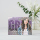 卒業式モダンタイポグラフィシンプル2枚 ポストカード (スタンド正面)