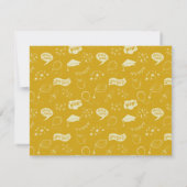 卒業式モダンドードルイエローサンキュー ノートカード (裏面)