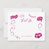 卒業式モダンドードルピンク ノートカード (正面)
