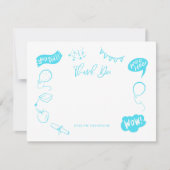 卒業式モダンドードルブルーライムありがとう ノートカード (正面)