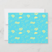 卒業式モダンドードルブルーライムありがとう ノートカード (裏面)