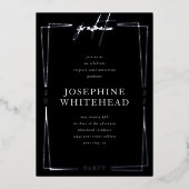 卒業式モダンパーティブラックフォイル招待状 箔招待状 (正面)