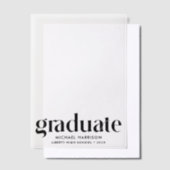 卒業式モダンパーティーオーバーレイ ベラム紙招待状 (オフセット)