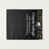 卒業式モダンパーティーバックドランドストリーマーカスタムズ タペストリー (正面(横))