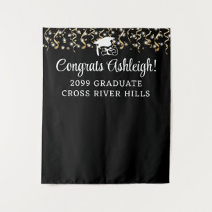 卒業式モダンパーティーバックドランドストリーマーカスタムズ タペストリー