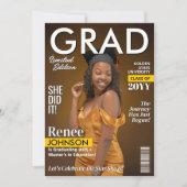 卒業式モダンパーティ招待状グラッドマガジンカバー シーズンカード (正面)