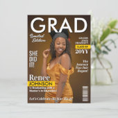 卒業式モダンパーティ招待状グラッドマガジンカバー シーズンカード (スタンド正面)
