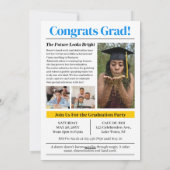 卒業式モダンパーティ招待状グラッドマガジンカバー シーズンカード (裏面)