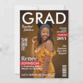 卒業式モダンパーティ招待状グラッドマガジンカバー シーズンカード (正面)