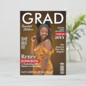 卒業式モダンパーティ招待状グラッドマガジンカバー シーズンカード (スタンド正面)