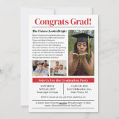 卒業式モダンパーティ招待状グラッドマガジンカバー シーズンカード (裏面)