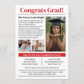 卒業式モダンパーティ招待状グラッドマガジンカバー シーズンカード (裏面)