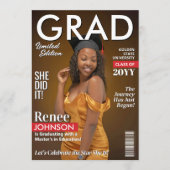 卒業式モダンパーティ招待状グラッドマガジンカバー シーズンカード (正面)