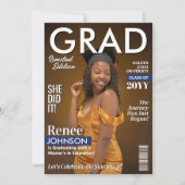 卒業式モダンパーティ招待状グラッドマガジンカバー シーズンカード (正面)