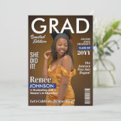 卒業式モダンパーティ招待状グラッドマガジンカバー シーズンカード (スタンド正面)