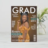 卒業式モダンパーティ招待状グラッドマガジンカバー シーズンカード (スタンド正面)