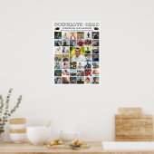 卒業式モダンパーティ白黒写真コラージュ ポスター (キッチン)