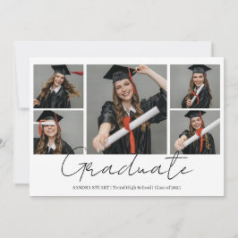 卒業式モダンフォトコラージュ 卒業 案内状