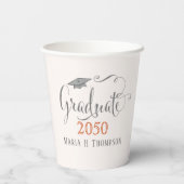 卒業式モダンミニマリストクラス・オブ・オレンジ 紙コップ (裏面)