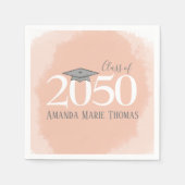 卒業式モダンミニマリストモタルボードオレンジ スタンダードカクテルナプキン (正面)