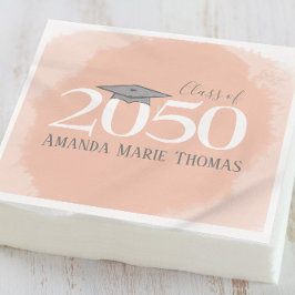 卒業式モダンミニマリストモタルボードオレンジ スタンダードカクテルナプキン