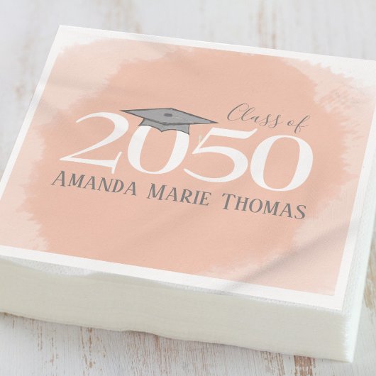 卒業式モダンミニマリストモタルボードオレンジ スタンダードカクテルナプキン