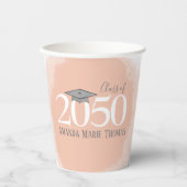 卒業式モダンミニマリストモタルボードオレンジ 紙コップ (正面)