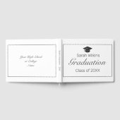 卒業式モダンミニマリスト白黒 ゲストブック (全面)