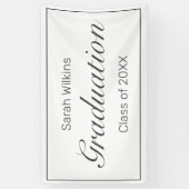 卒業式モダンミニマリスト白黒 横断幕 (縦)