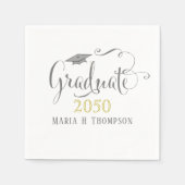 卒業式モダンミニマリスト スタンダードカクテルナプキン (正面)