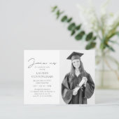 卒業式モダンミニマルなシック写真 ポストカード (スタンド正面)