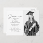 卒業式モダンミニマルなシック写真 ポストカード (正面/裏面)