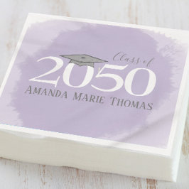 卒業式モダンモルタルボードミニマリストパープル スタンダードカクテルナプキン