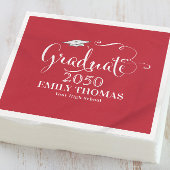 卒業式モダンモルタルボードミニマリスト赤 スタンダードカクテルナプキン