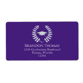 卒業式モダンモルタルボード差出人住所ラベル ラベル (正面)