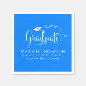 卒業式モダンモータルボシンプルードスクリプト スタンダードカクテルナプキン (正面)