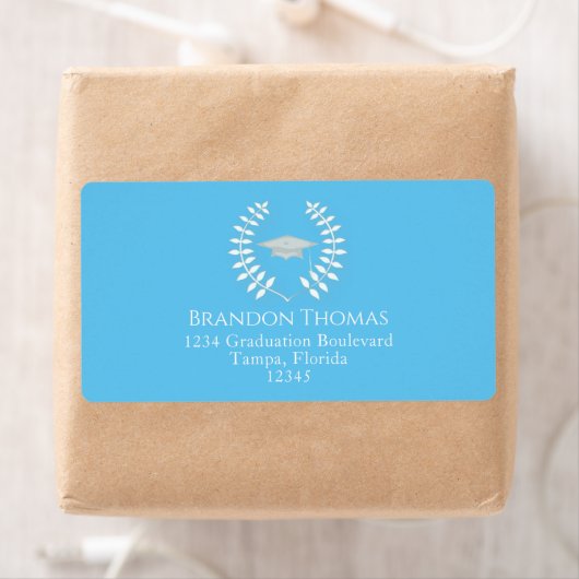 卒業式モダンモーターエレガントボードライトブルー ラベル (インサイチュ)