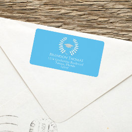 卒業式モダンモーターエレガントボードライトブルー ラベル