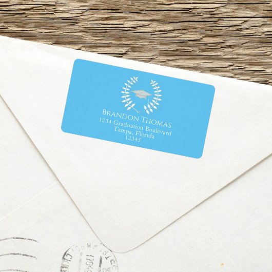 卒業式モダンモーターエレガントボードライトブルー ラベル