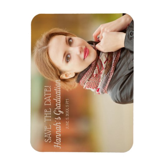 卒業式モダン写真を保存 マグネット (縦)