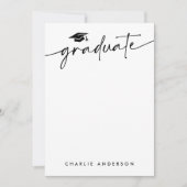 卒業式モダン卒空白の員 ノートカード (正面)