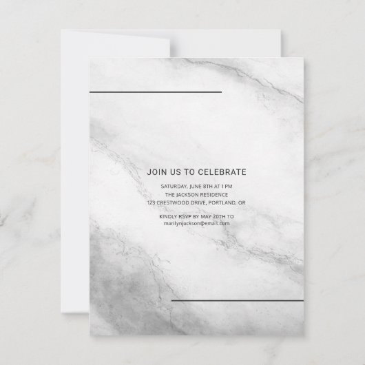 卒業式モダン積み重ね文字ダークフォト招待状 案内状 (裏面)