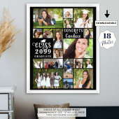 卒業式モダン18フォトコラージュ学年 ポスター