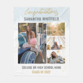 卒業式モダン2025フォトコラージュ記念 フリースブランケット (正面)