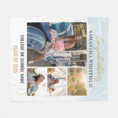 卒業式モダン2025フォトコラージュ記念 フリースブランケット (正面(横))