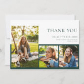 卒業式モダン2025年卒業写真 サンキューカード (正面)