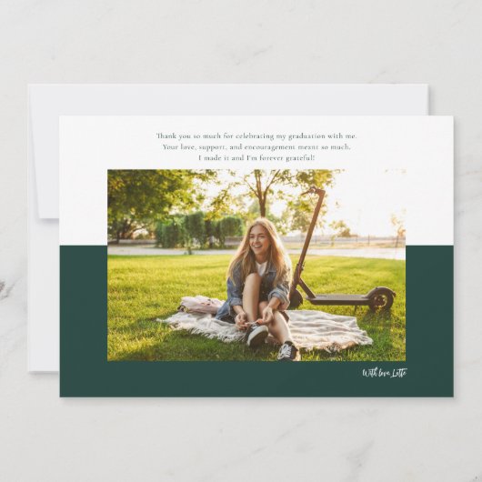 卒業式モダン2025年卒業写真 サンキューカード (裏面)